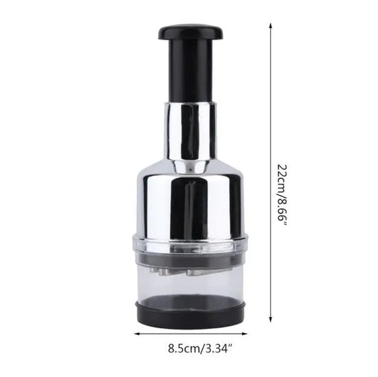 Manual Handheld Food Chopper & Slicer (Stainless Steel Blades)