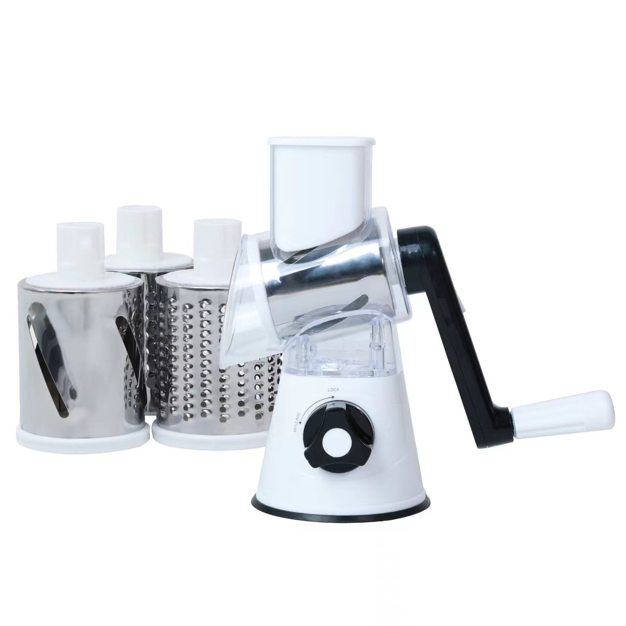 Manual Rotary Vegetable Chopper & Slicer (3-in-1)