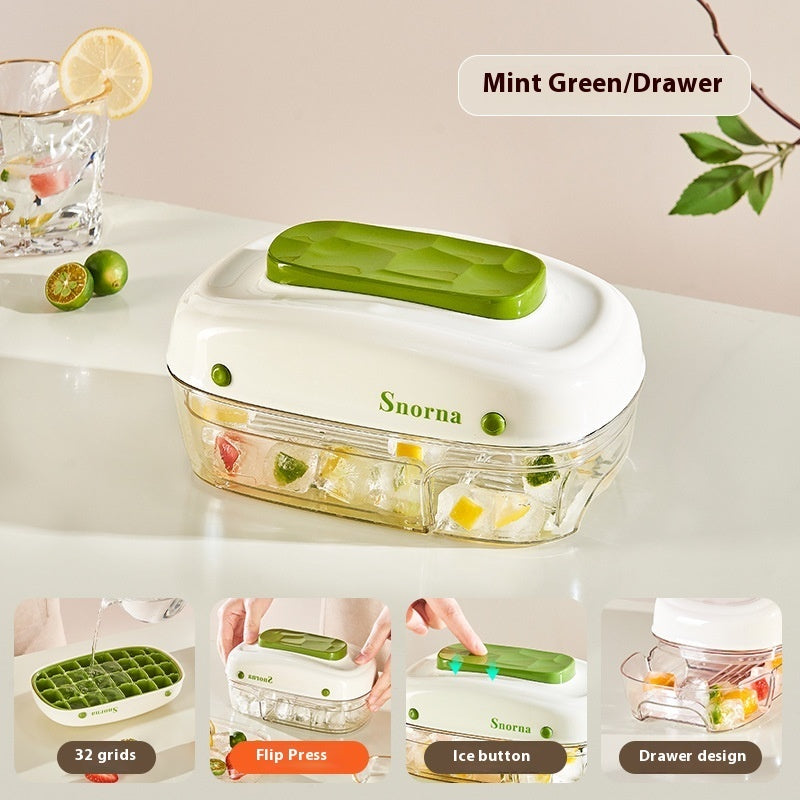 Easy-Release Ice Cube Tray with Lid (Press-Type Design)