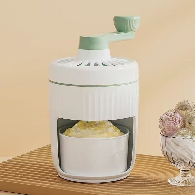 Manual Ice Crusher & Shaved Ice Maker (Portable Hand-Crank Design)