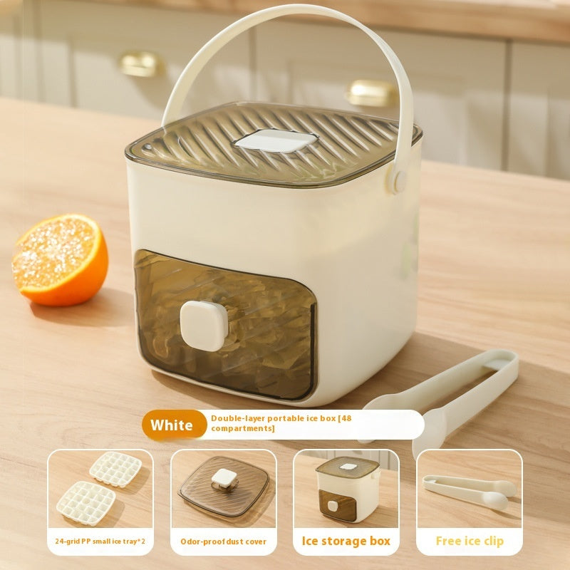 Large Capacity 3-Layer Ice Cube Tray with Press Release
