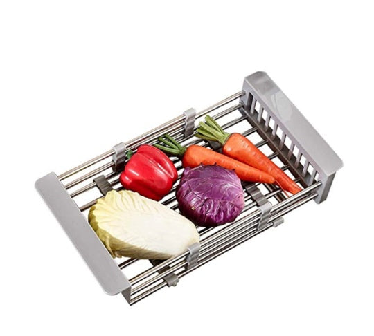 Stainless Steel Sink Drain Basket (Large Capacity Kitchen Organizer)