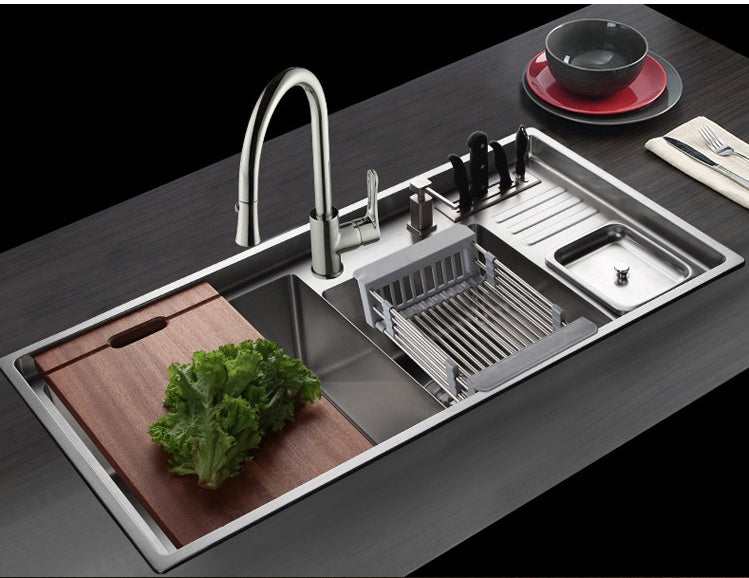 Stainless Steel Sink Drain Basket (Large Capacity Kitchen Organizer)