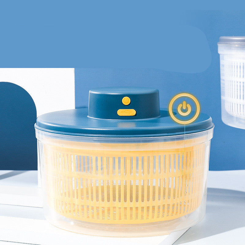 Electric Salad Spinner & Vegetable Dryer (Double-Layer Design)
