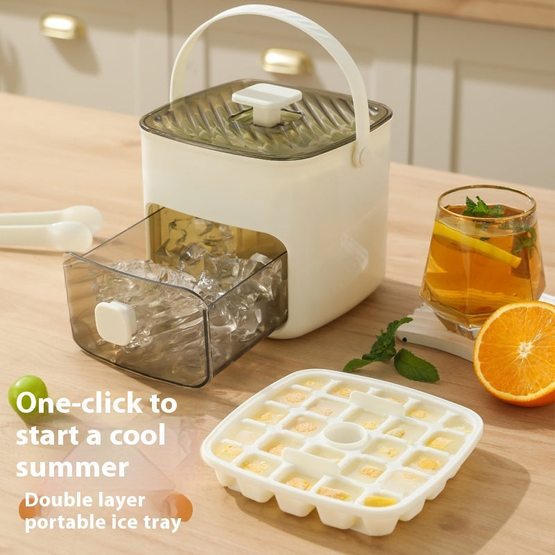 Large Capacity 3-Layer Ice Cube Tray with Press Release