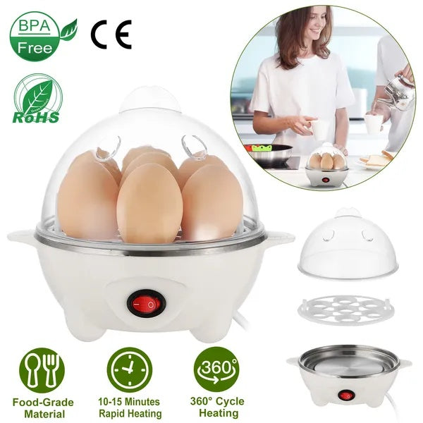 Electric Egg Cooker (7-Egg Capacity, Auto Shut-Off)