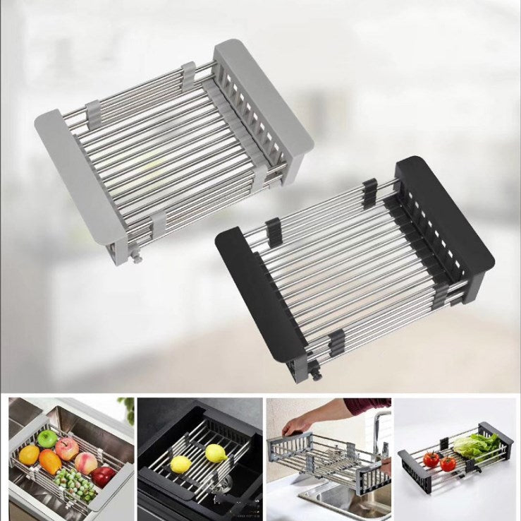 Stainless Steel Sink Drain Basket (Large Capacity Kitchen Organizer)
