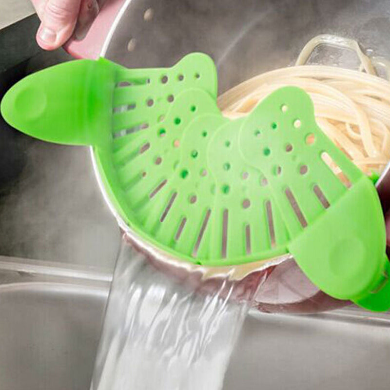 Clip-On Silicone Strainer (Hands-Free Draining Tool)