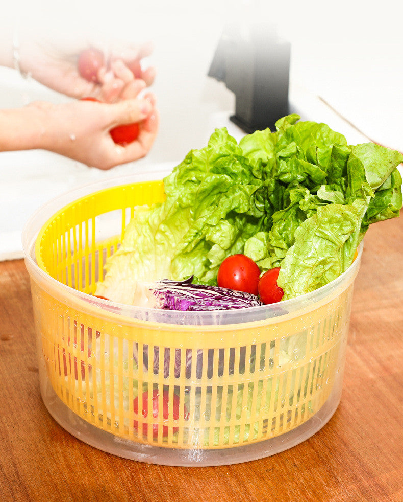 Electric Salad Spinner & Vegetable Dryer (Double-Layer Design)