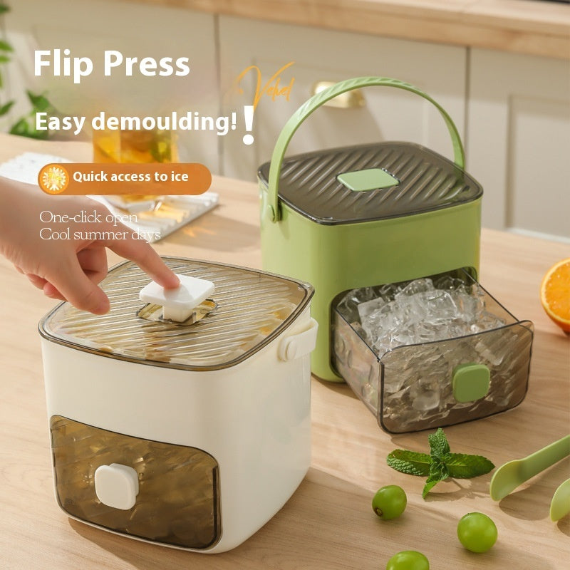 Large Capacity 3-Layer Ice Cube Tray with Press Release