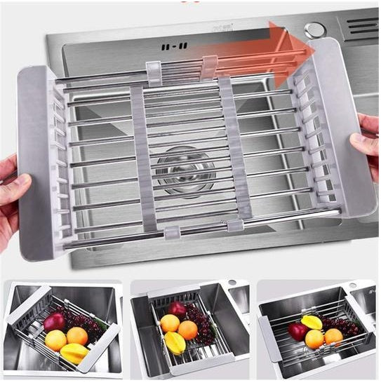 Stainless Steel Sink Drain Basket (Large Capacity Kitchen Organizer)
