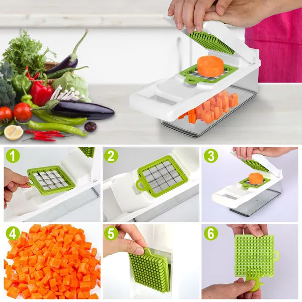 12-in-1 Vegetable Chopper & Slicer Set with Container