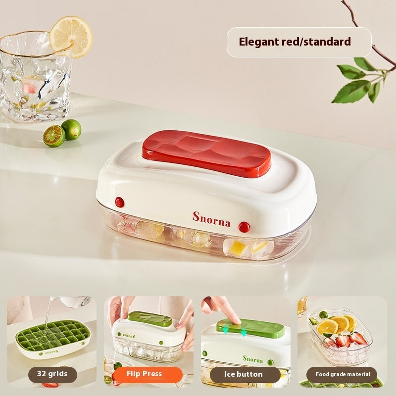 Easy-Release Ice Cube Tray with Lid (Press-Type Design)
