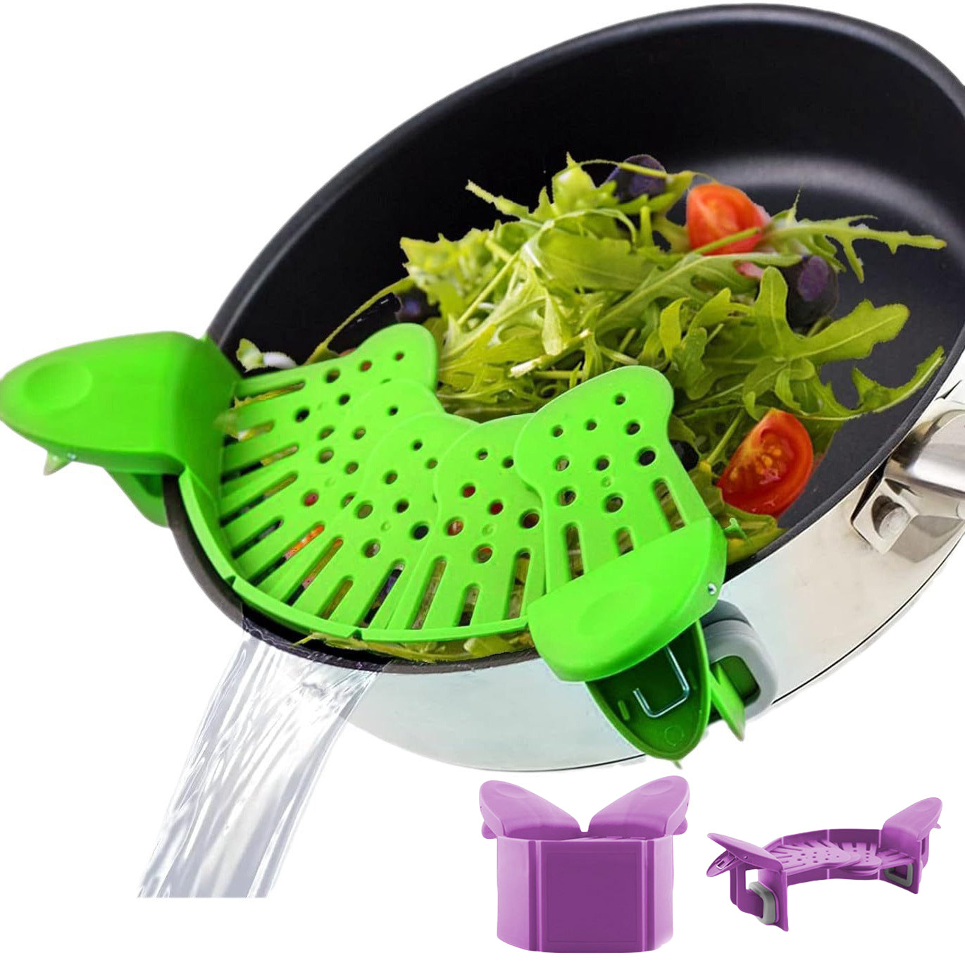 Clip-On Silicone Strainer (Hands-Free Draining Tool)