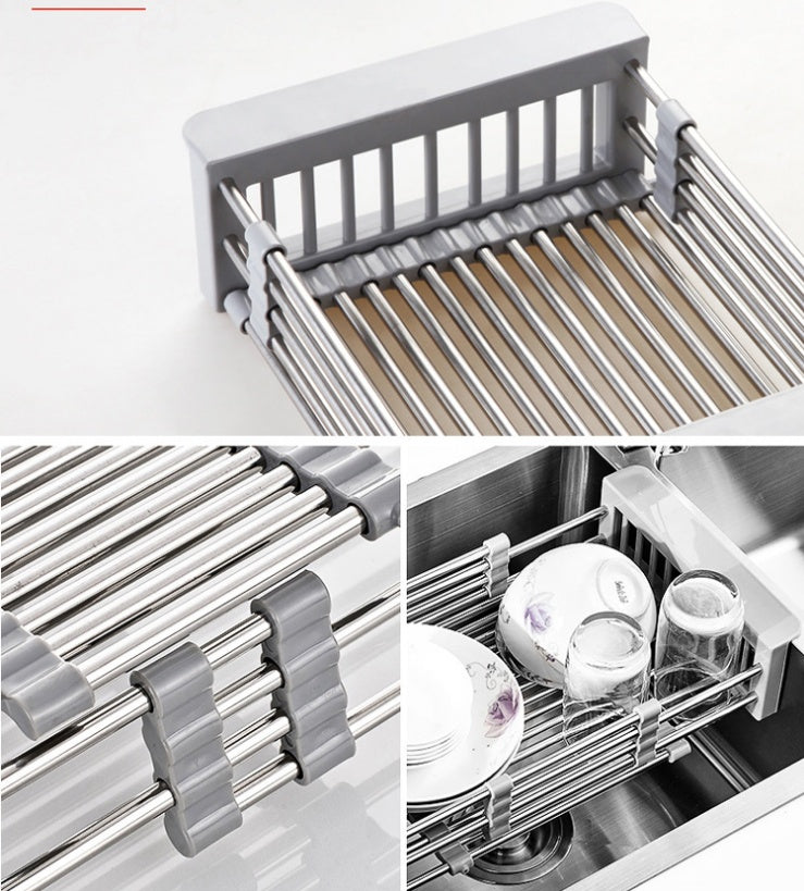 Stainless Steel Sink Drain Basket (Large Capacity Kitchen Organizer)