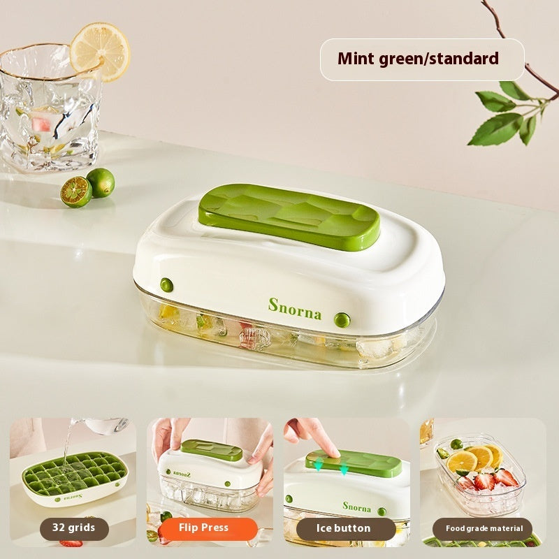 Easy-Release Ice Cube Tray with Lid (Press-Type Design)