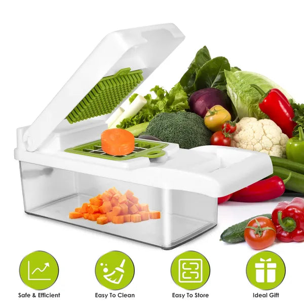 12-in-1 Vegetable Chopper & Slicer Set with Container