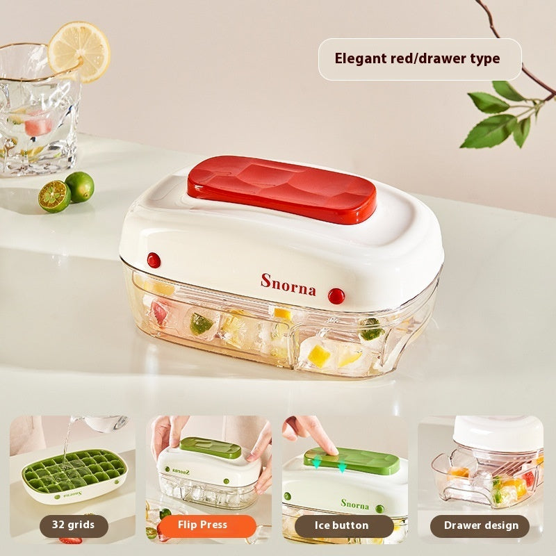 Easy-Release Ice Cube Tray with Lid (Press-Type Design)